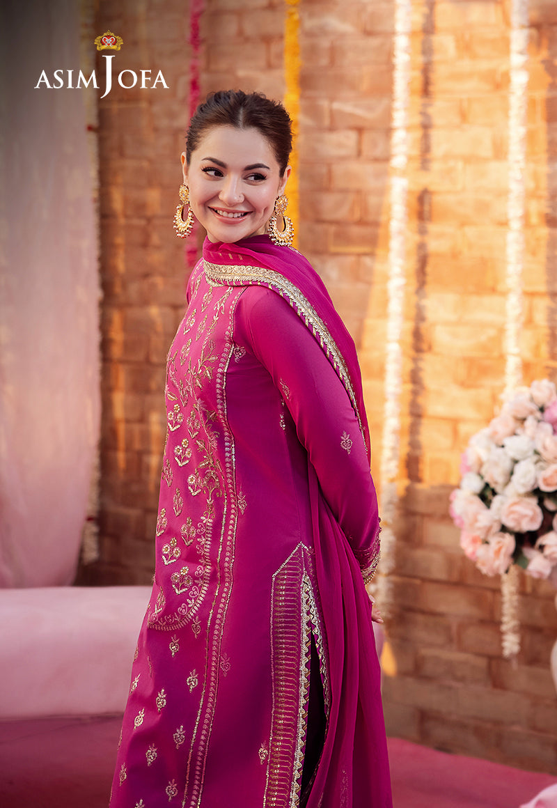 AJMJD-21 EMBROIDERED LAWN SILK  STITCHED 3 PCS