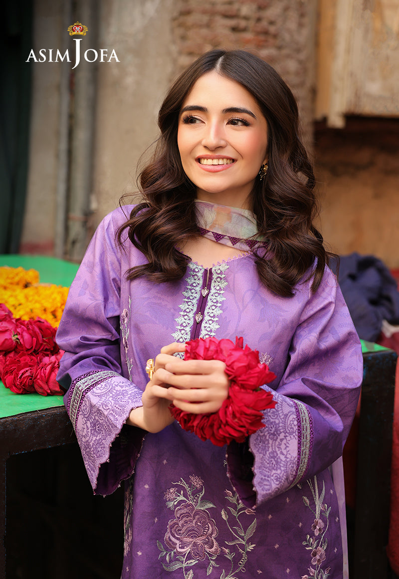 AJUBU-07 Embroidered Lawn 3 Pcs