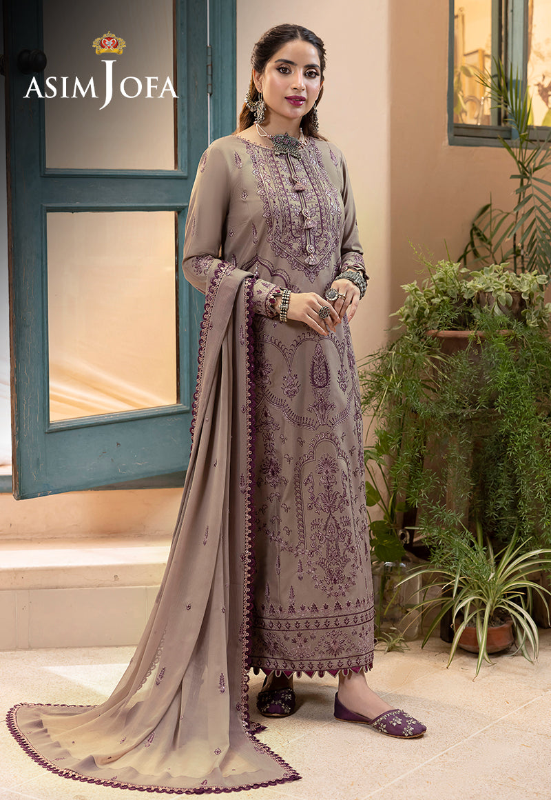 AJSW-23 EMBROIDERED LAWN SILK 3 PCS