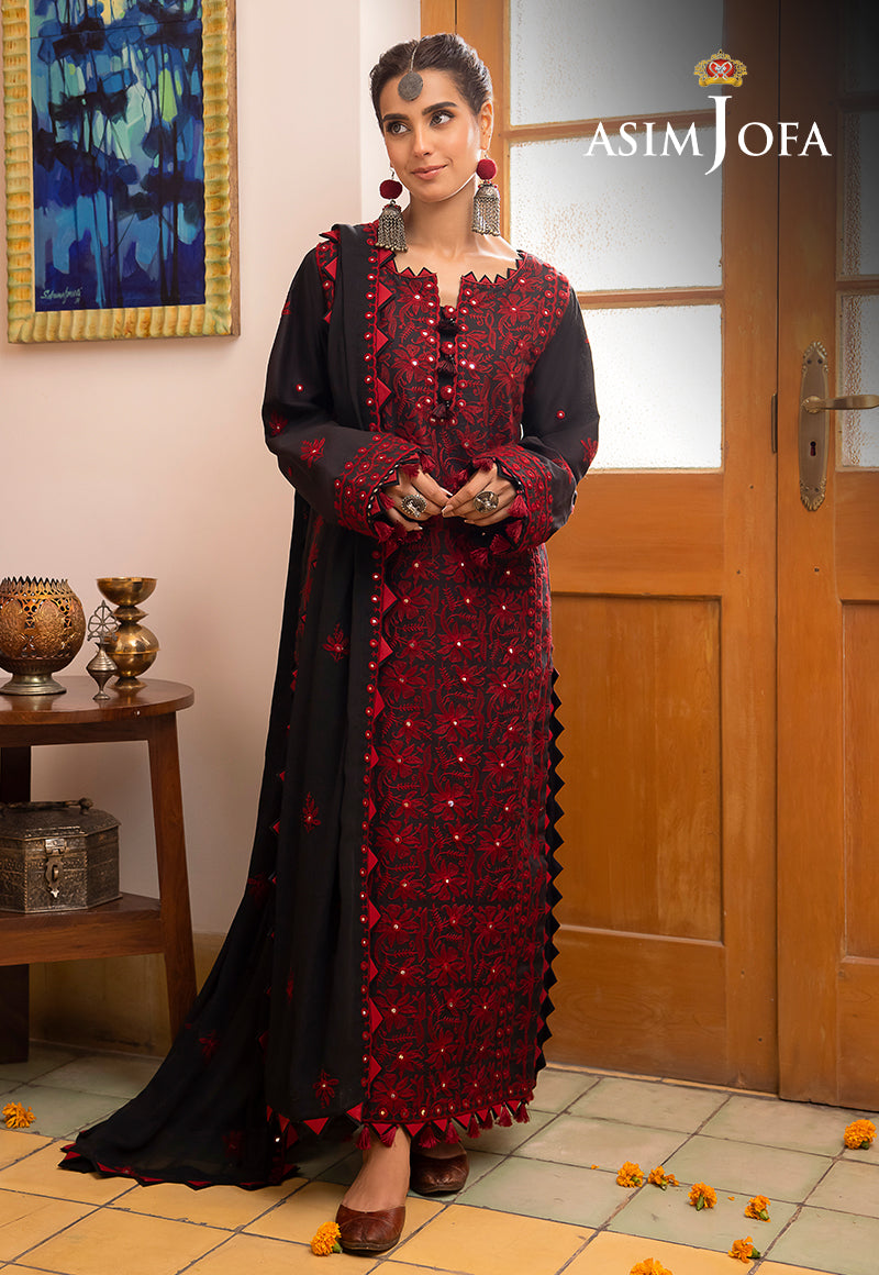 AJSW-22 EMBROIDERED LAWN SILK 3 PCS