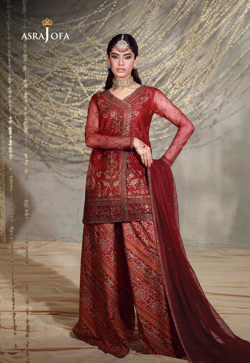 AJULFE-08 Embroidered Poly Net Unstitched 3 Pcs