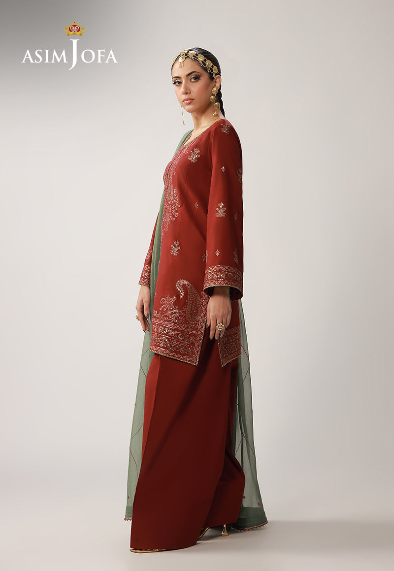 AJULO-05 Embroidered Boski Silk Unstitched 3 Pcs