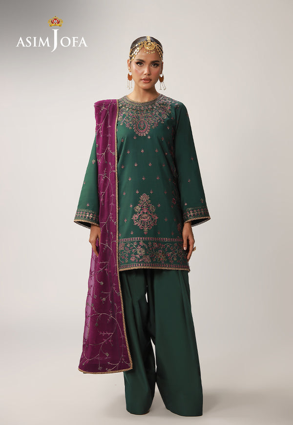 AJULO-06 Embroidered Silk Unstitched 3 Pcs