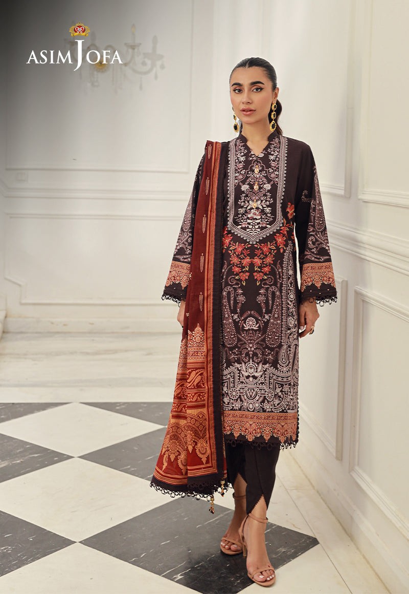 Ajso-17 Unstitched 2 Pcs Shirt Dupatta