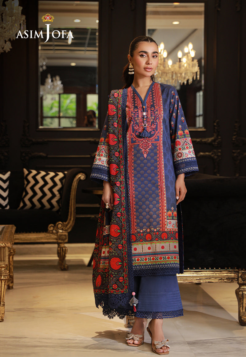 Ajso-14 Unstitched 2 Pcs Shirt Dupatta