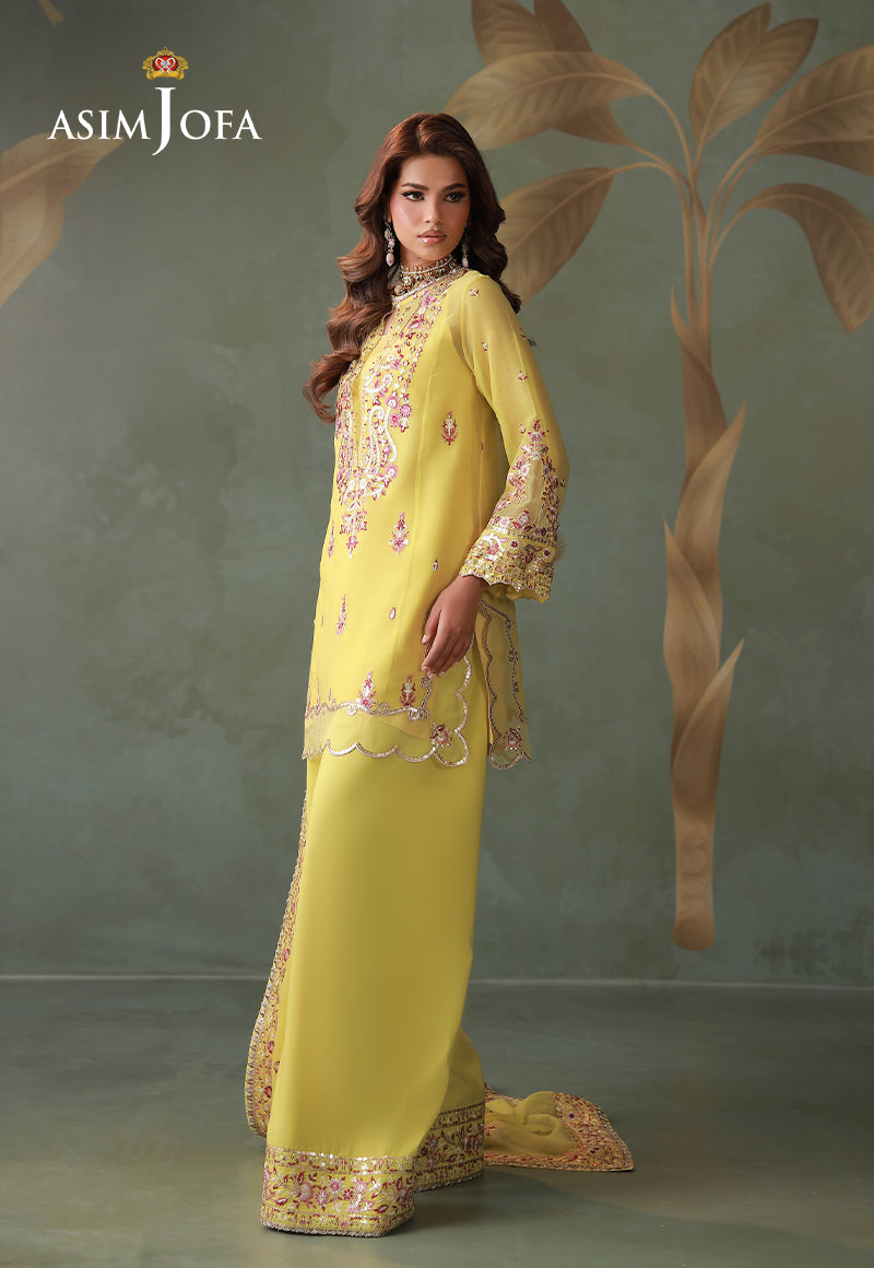 AJULDD-06 Embroidered Chiffon Stitched 4 Pcs