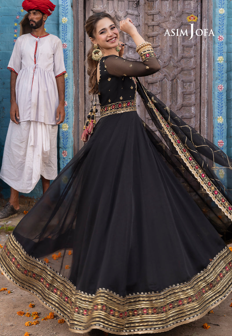 asim jofa black dress Asim Jofa AJSM-34 Maahru Noorie Merub Stitched Dress