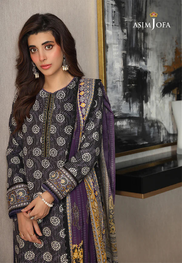 Ajso-61 Unstitched 3 Pcs Shirt Dupatta Trouser