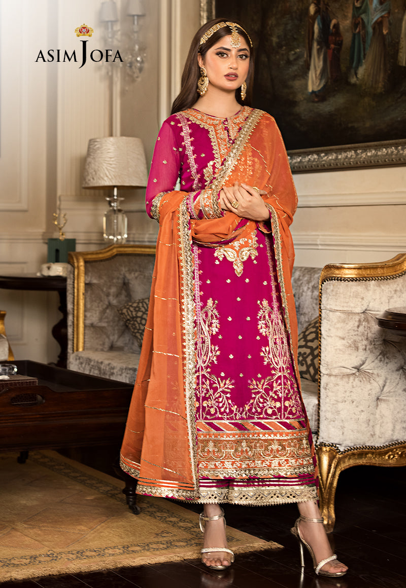 AJJMD-23 EMBROIDERED CHIFFON , ORGANZA Stitched 3 PCS