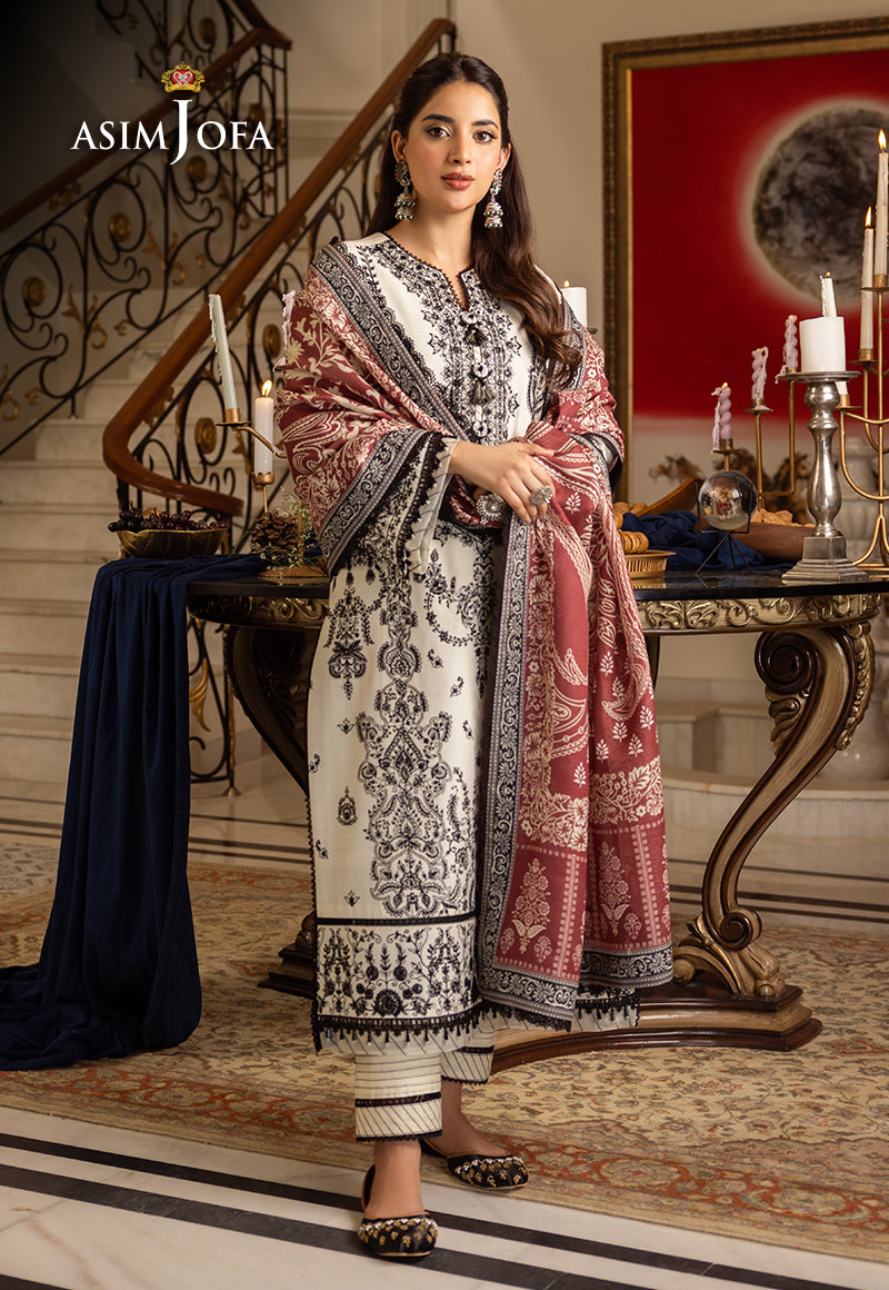 AJIW-11 EMBROIDERED KARANDI 3 PCS
