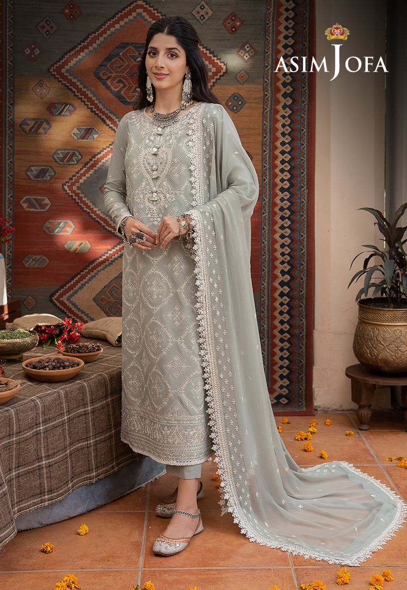 AJSW-20 EMBROIDERED LAWN SILK 3 PCS