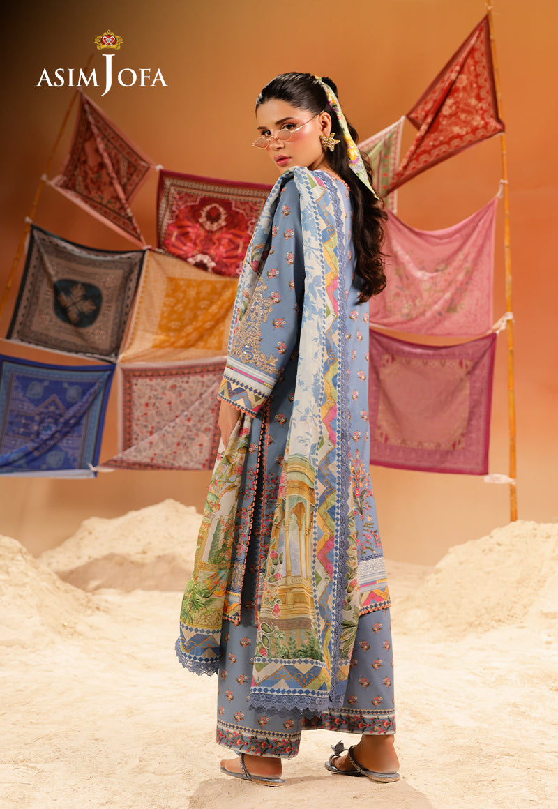 AJUBU-11 Printed Embroidered Lawn 3 Pcs