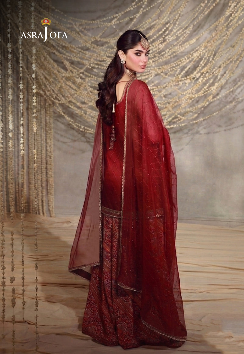 AJULFE-08 Embroidered Poly Net Unstitched 3 Pcs