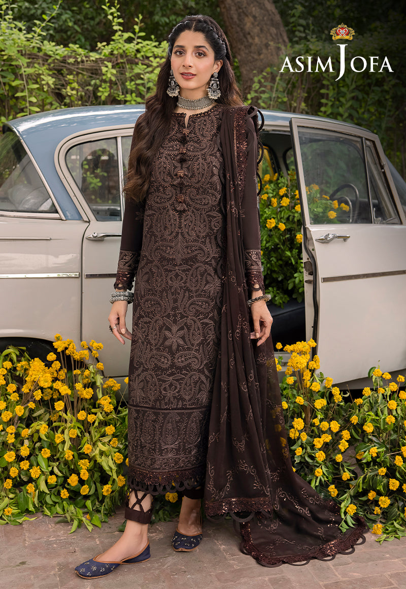 AJSWD-04 EMBROIDERED PAPER COTTON STITCHED 3 PCS