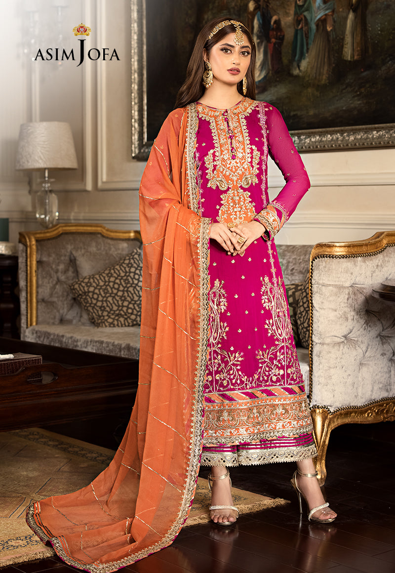 AJJMD-23 EMBROIDERED CHIFFON , ORGANZA Stitched 3 PCS