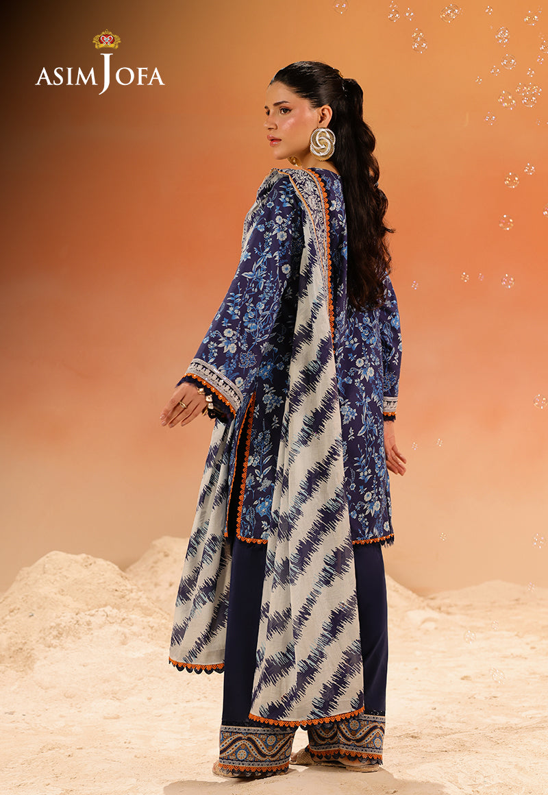 AJUBUD-23 Printed Embroidered Lawn Stitched 3 PCS