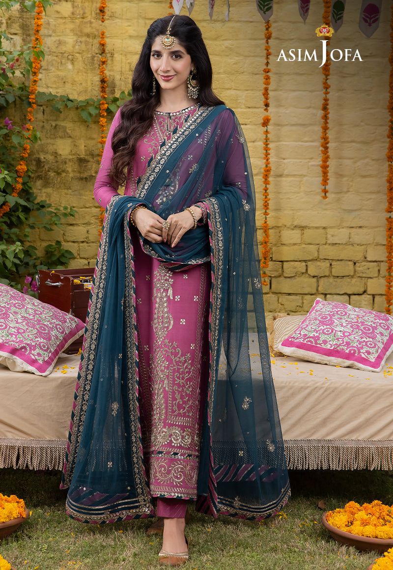 AJABD-19 EMBROIDERED COTTON SILK STITCHED 2 PCS