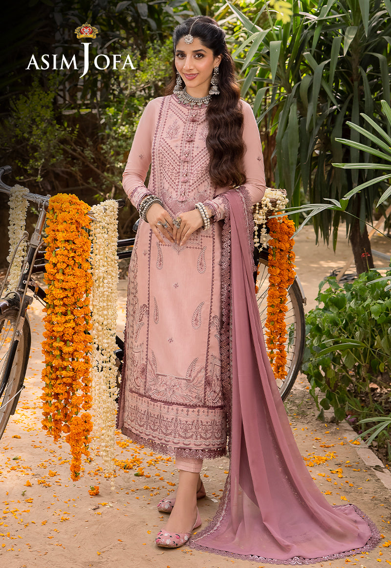 AJSW-29 EMBROIDERED LAWN SILK 3 PCS