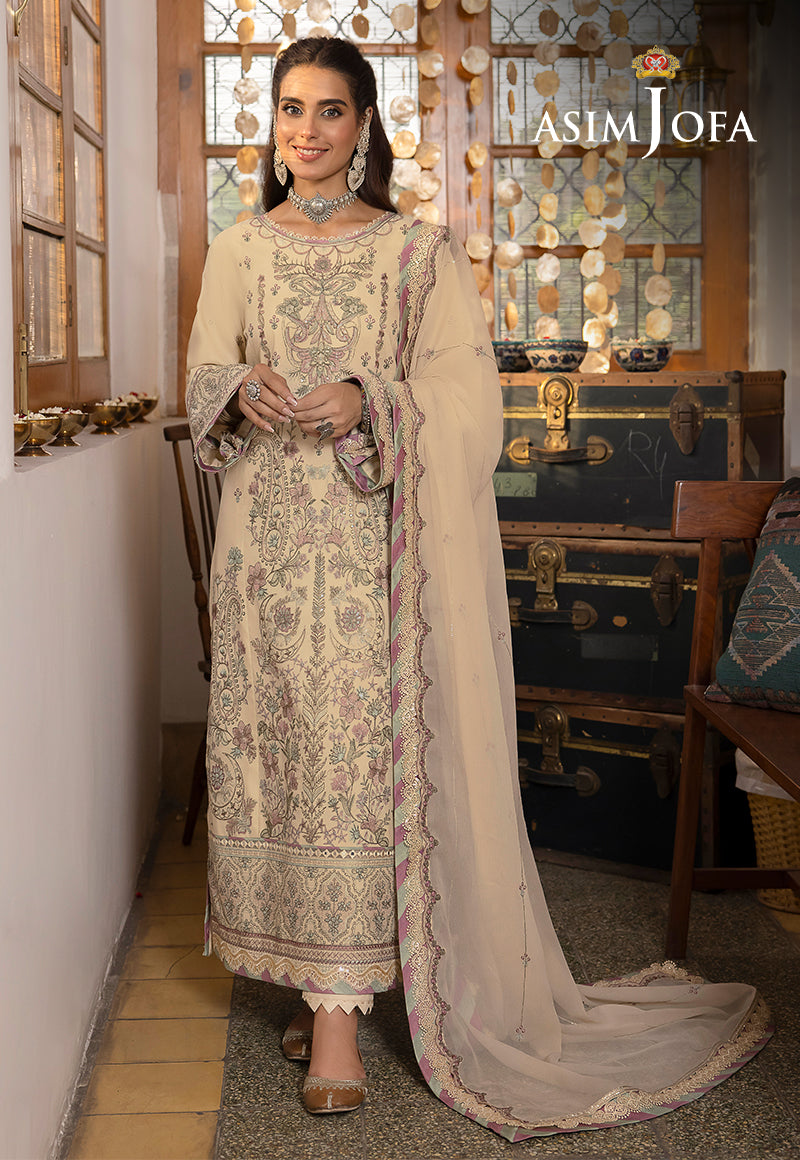 AJSW-26 EMBROIDERED LAWN SILK 3 PCS
