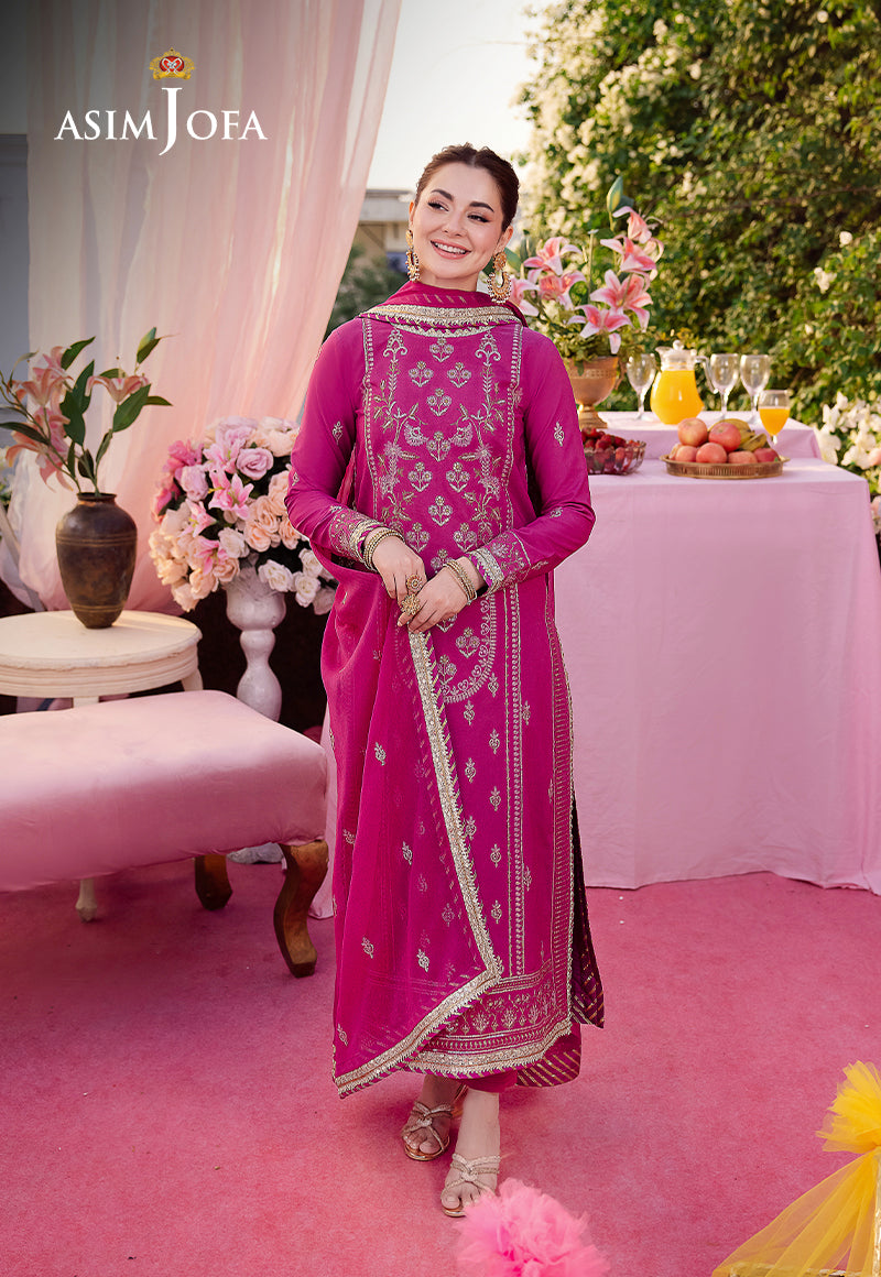 AJMJD-21 EMBROIDERED LAWN SILK  STITCHED 3 PCS