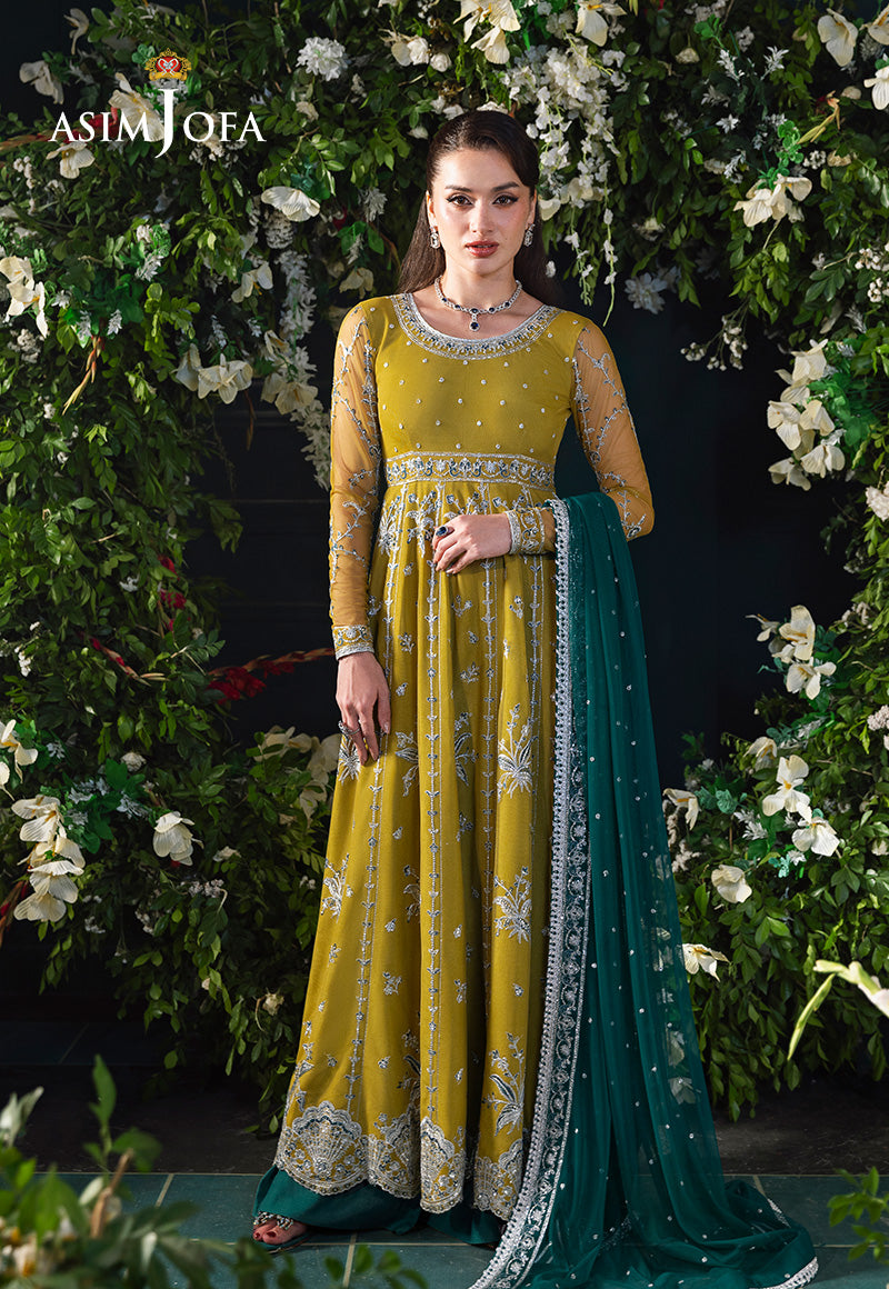 asim jofa green dress Custom Asim Jofa Green Chiffon Suit | Embroidered Pakistani Formal Wear