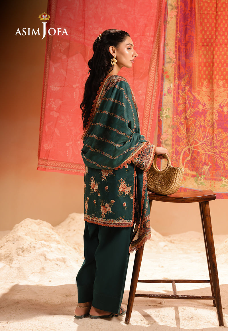 AJUBUD-14 Printed Lawn Stitched 3 PCS