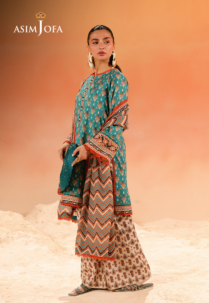 AJUBUD-30 Printed Lawn Stitched 3 PCS