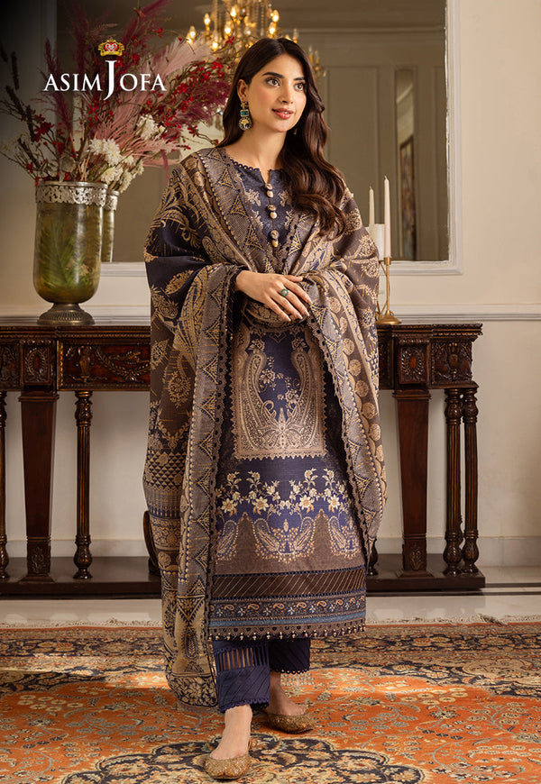 AJIWD-05 PRINTED KHADDAR 3 PCS