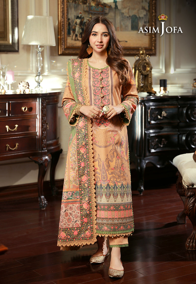 AJAWD-12 PRINTED KARANDI STITCHED 3 PCS