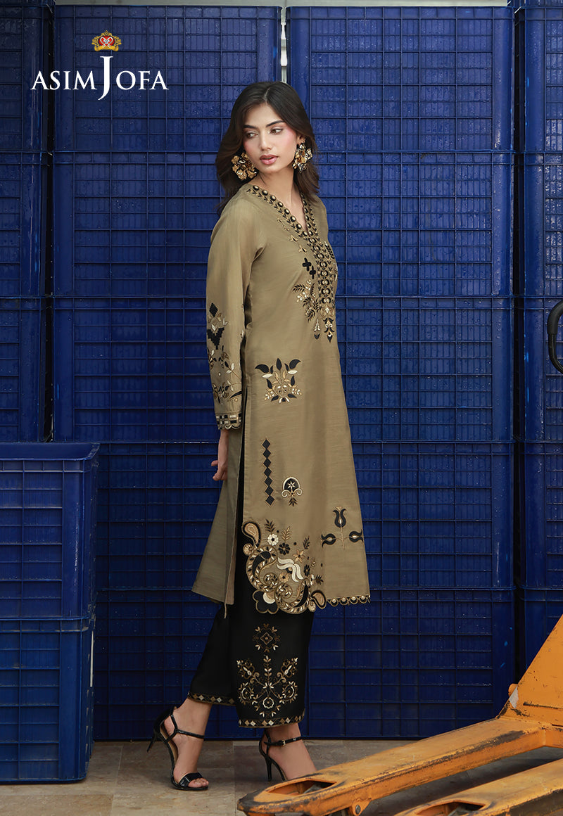 AJLPF-02 Embroidered Raw Silk Stitched 2pcs