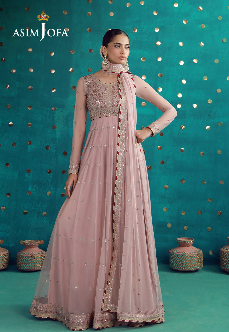 AJULFB-07 Embroidered Poly Net Unstitched 2 Pcs