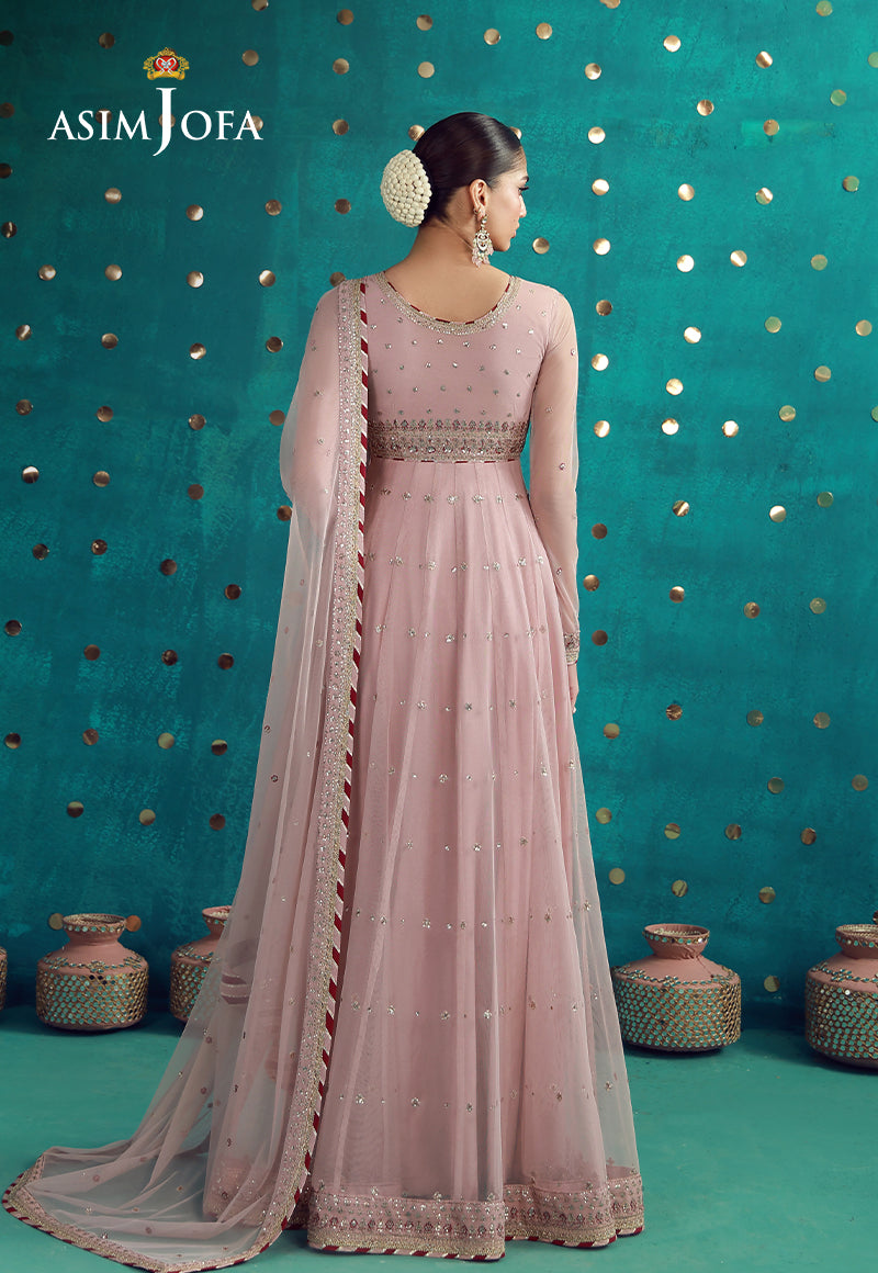 AJULFB-07 Embroidered Poly Net Unstitched 2 Pcs