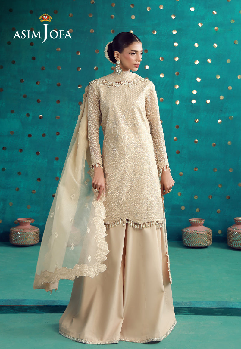 AJULFB-02 Embroidered Javeria Net Unstitched 3 Pcs