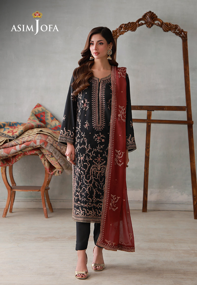 AJLPN-06 Embroidered Poly Silk Stitched 3pcs