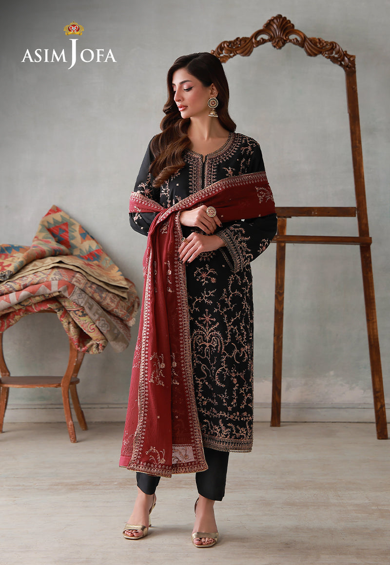 AJLPN-06 Embroidered Poly Silk Stitched 3pcs