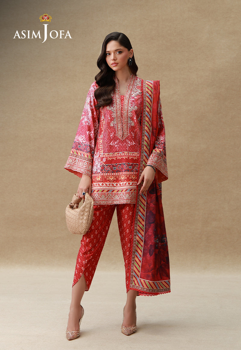 AJULSC-04 Embroidered Crepe Silk Unstitched 3 Pcs