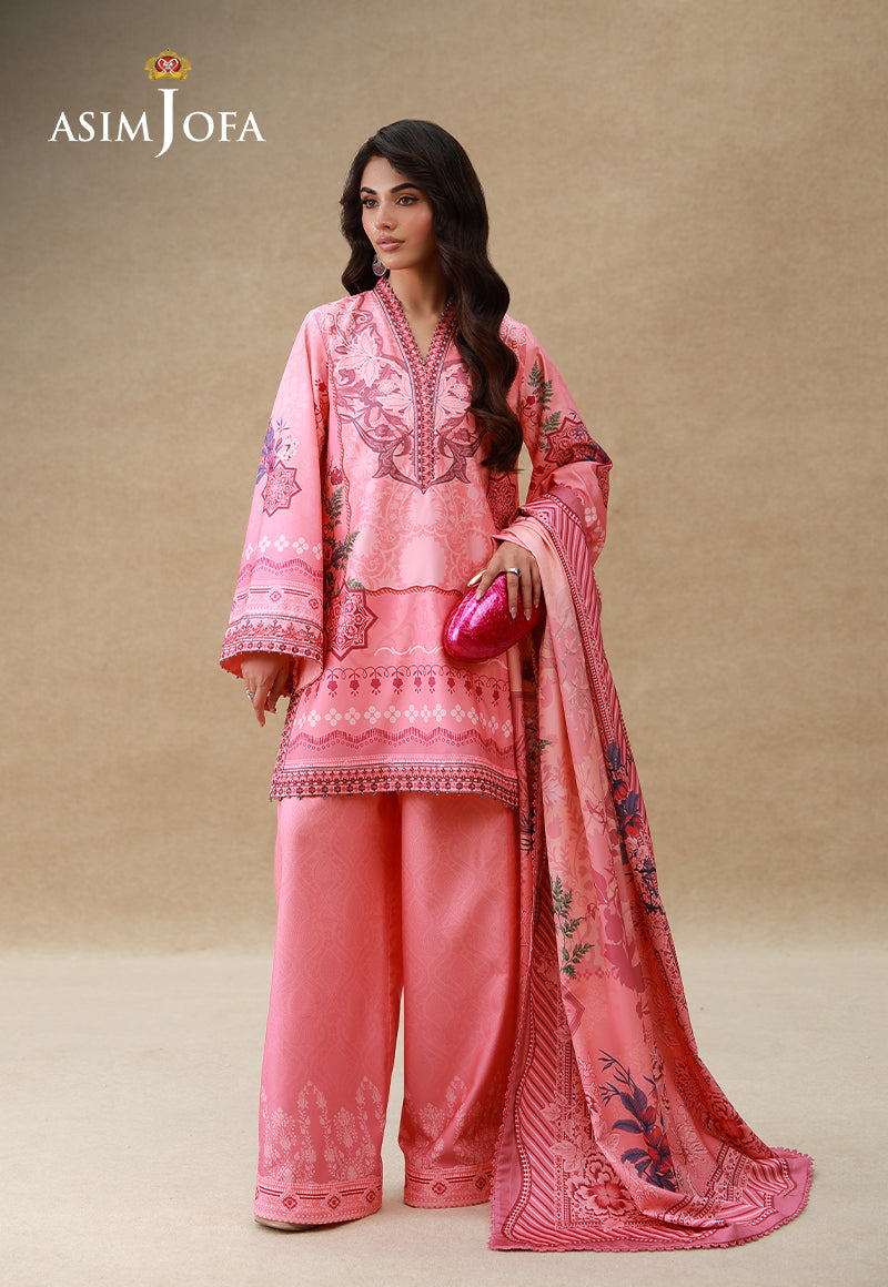 AJULSC-09 Embroidered Crepe Silk Unstitched 3 Pcs