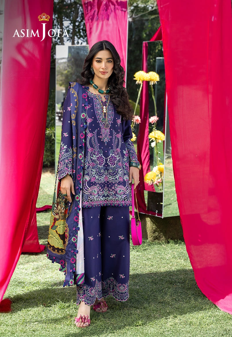 AJULW-03 Embroidered Lawn Unstitched 3 Pcs
