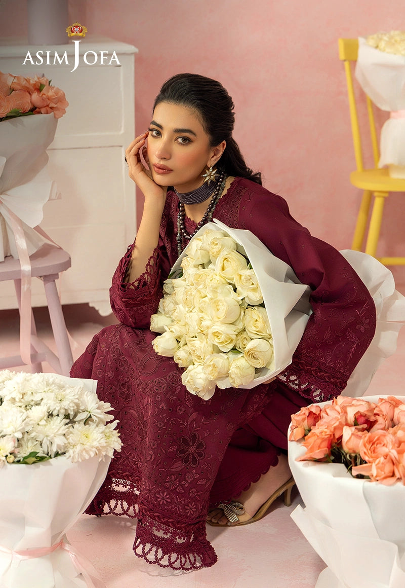 AJULW-12 Embroidered Lawn Unstitched 3 Pcs