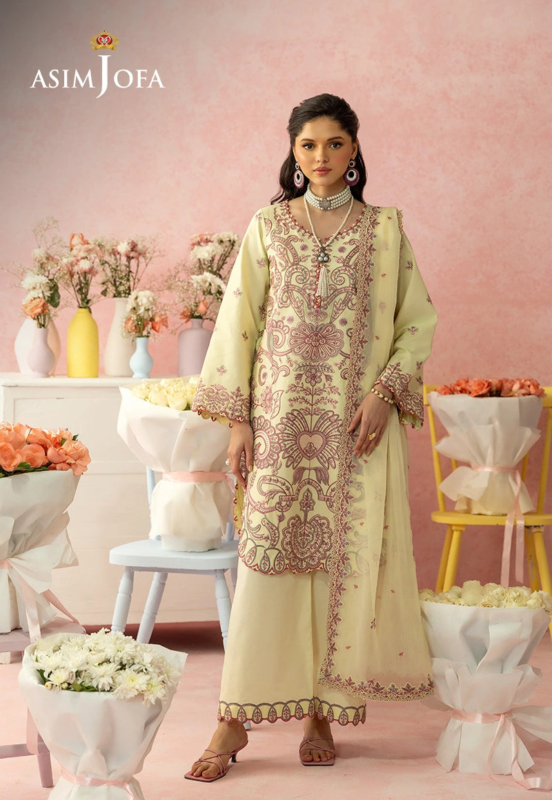 AJULW-09 Embroidered Lawn Unstitched 3 Pcs
