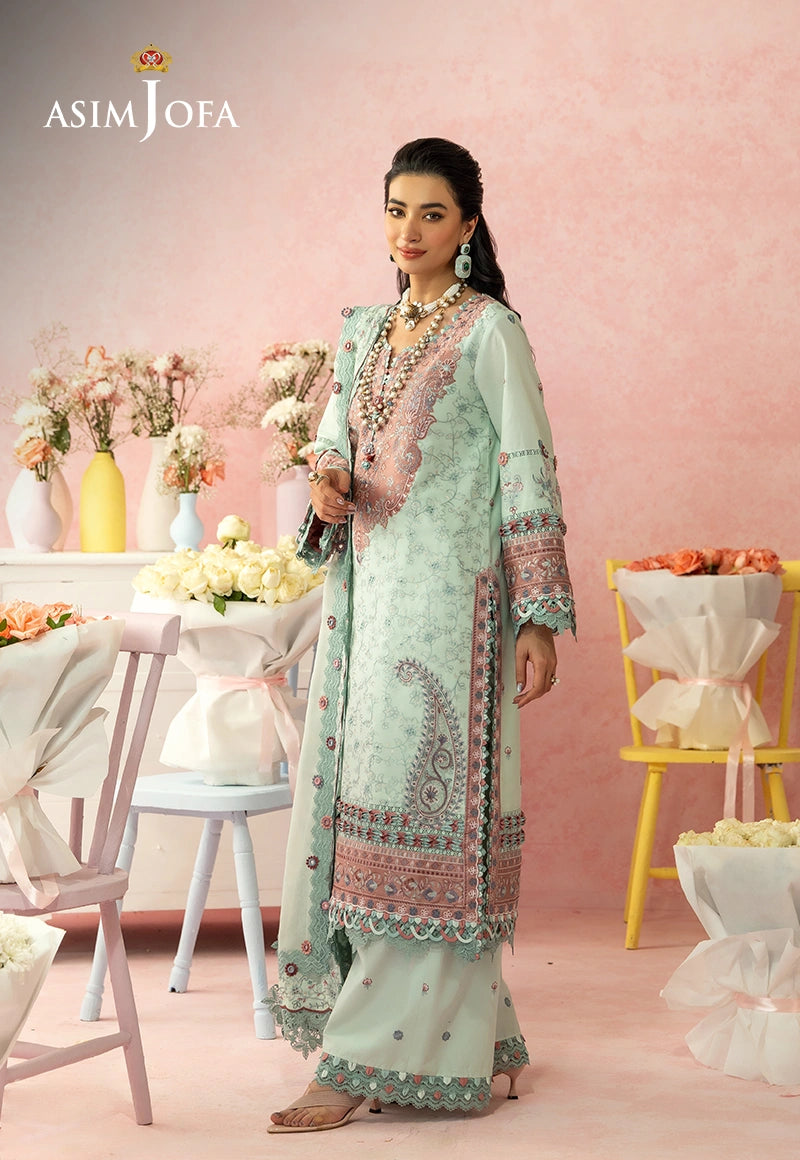 AJULW-08 Embroidered Lawn Stitched 3 Pcs
