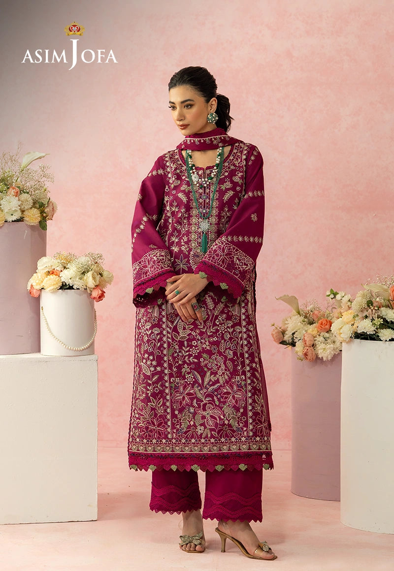 AJULW-02 Embroidered Lawn Unstitched 3 Pcs