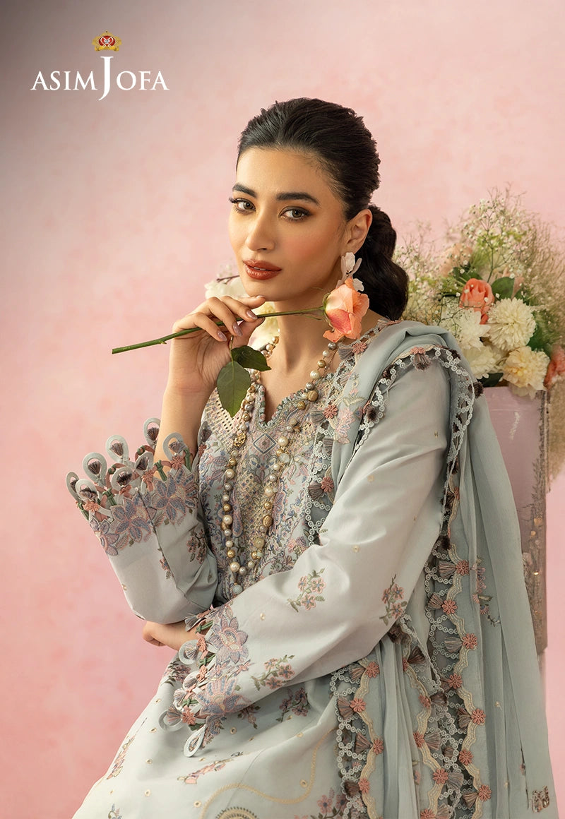 AJULW-01 Embroidered Lawn Unstitched 3 Pcs