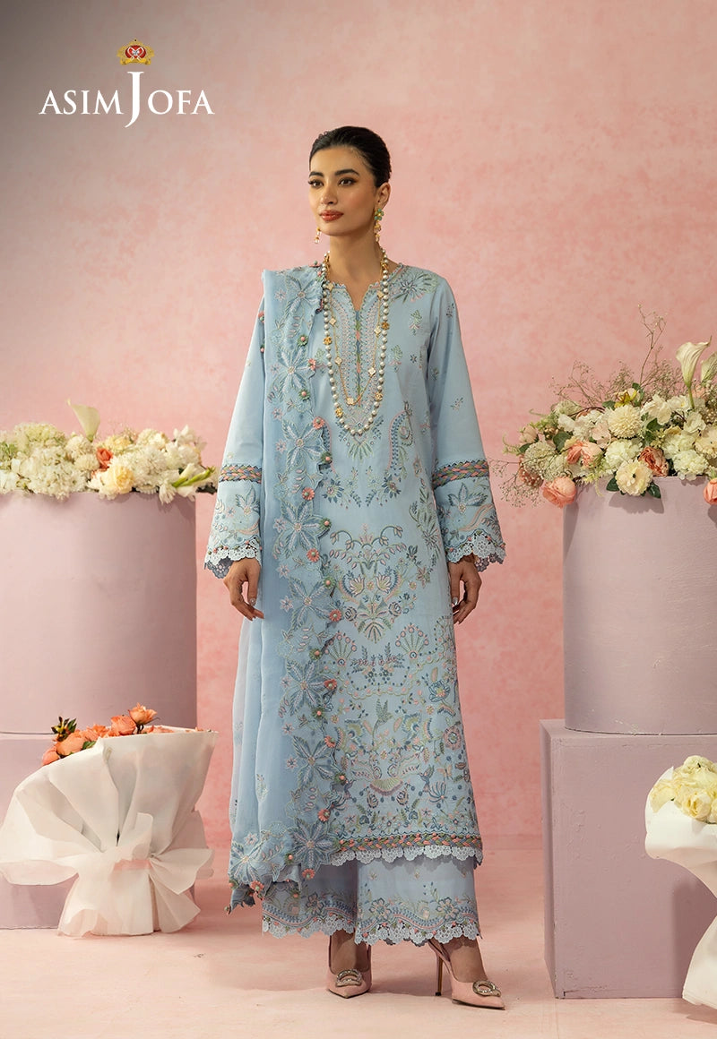 AJULW-10 Embroidered Lawn Stitched 3 Pcs