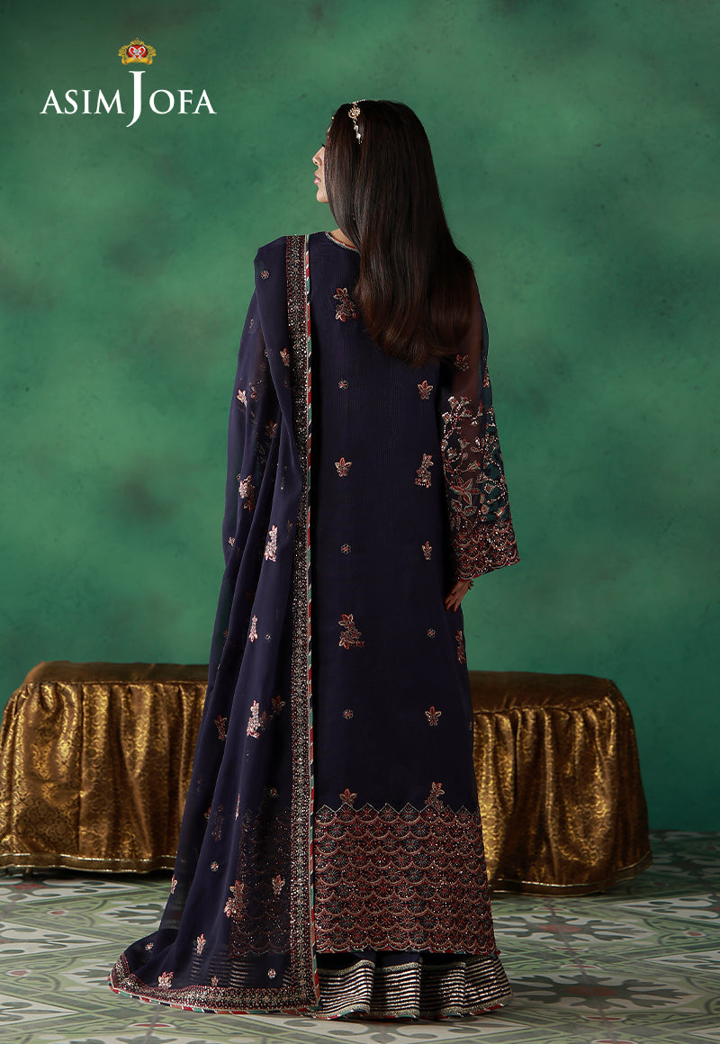 AJULN-13 Embroidered Javeria Net Unstitched 3 Pcs