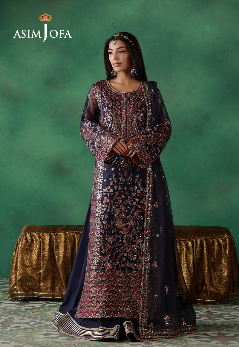 AJULN-13 Embroidered Javeria Net Unstitched 3 Pcs