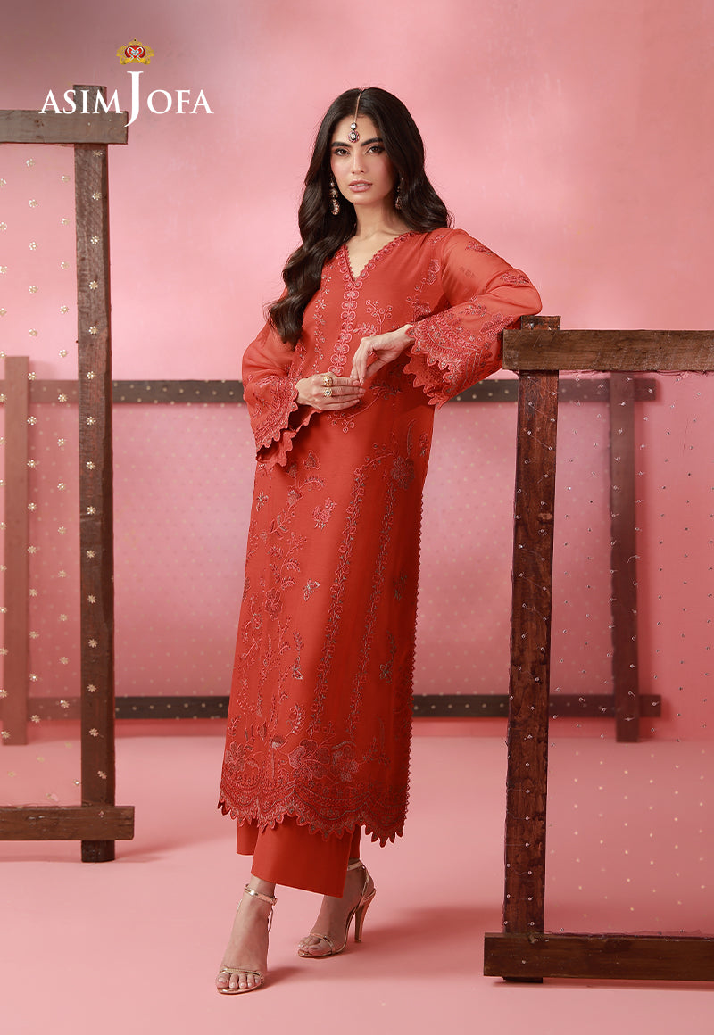 AJUFC-01 Embroidered Chiffon Unstitched 2 Pcs