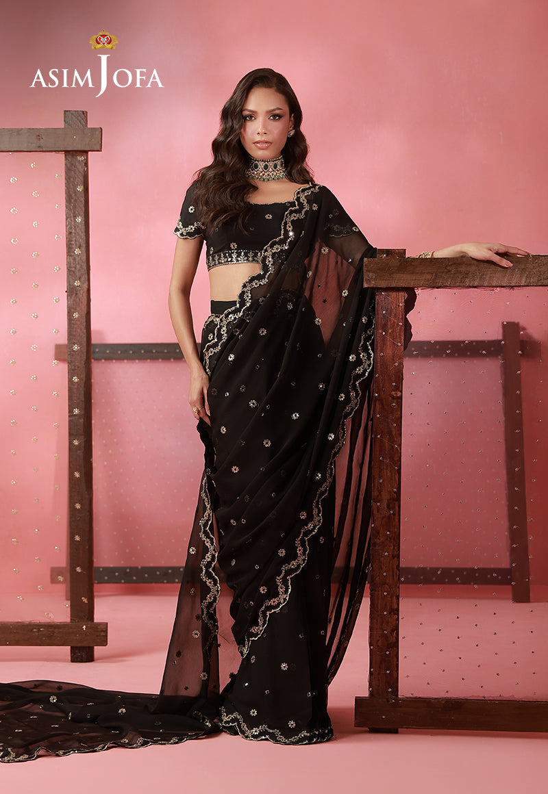 AJUFC-09 Embroidered Chiffon Unstitched 2 Pcs