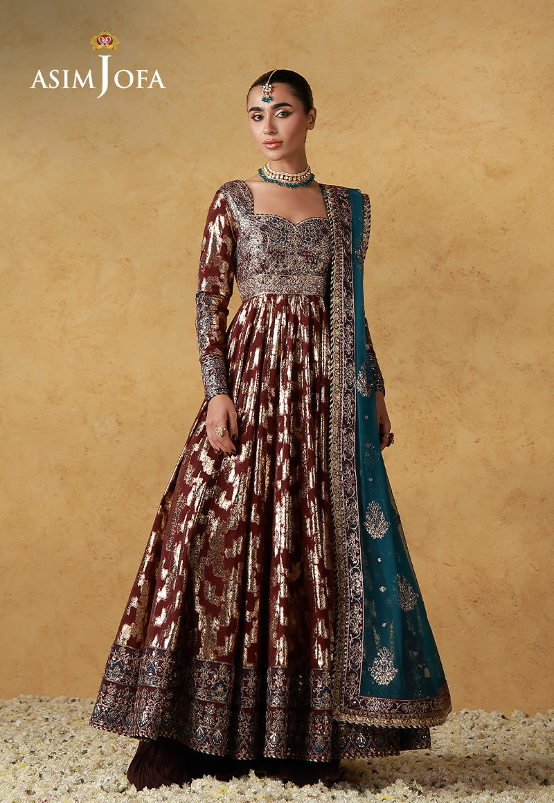 AJULN-18 Embroidered Banarasi Unstitched 3 Pcs