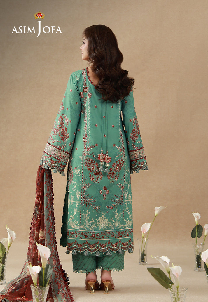 AJUBEP-05 Printed Embroidered Cambric Unstitched 3 Pcs view 2